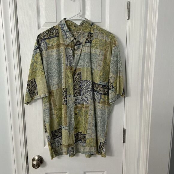 Vintage Tori Richard Honolulu Paisley Patchwork Button-Up Shirt – Size L – Made - Picture 1 of 7